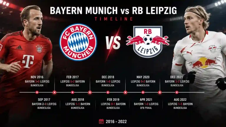 Bayern Munich vs RB Leipzig Timeline