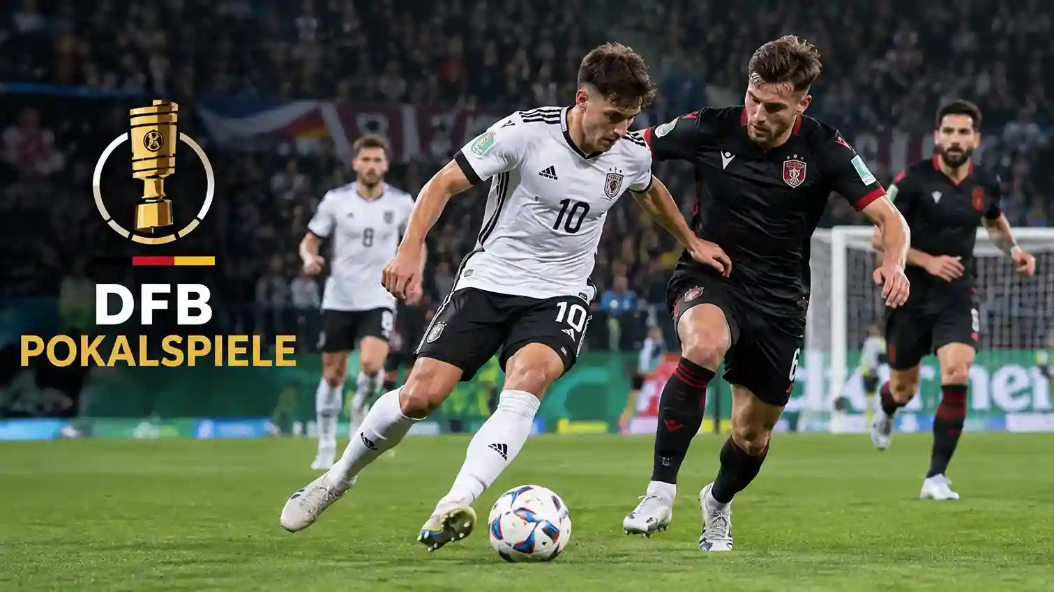 DFB Pokalspiele mit Fußballspielern im deutschen Pokalwettbewerb